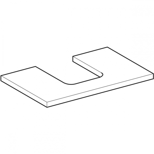 Geberit ONE mosdópult középső kivágással, pultra ültethető tálformájú mosdóhoz, 75x3x47cm, tölgy/melaminos faszerkezet 505.272.00.5
