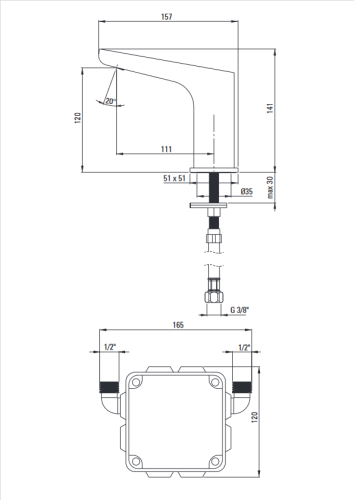 Deante Hiacynt szenzoros mosdó csaptelep matt fekete, elemes BQH_N28R