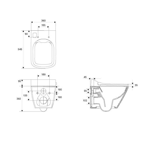Cersanit (MEISSEN-KERAMIK) Genera Comfort bidé funkciós szögletes okos wc ülőkével S701-512
