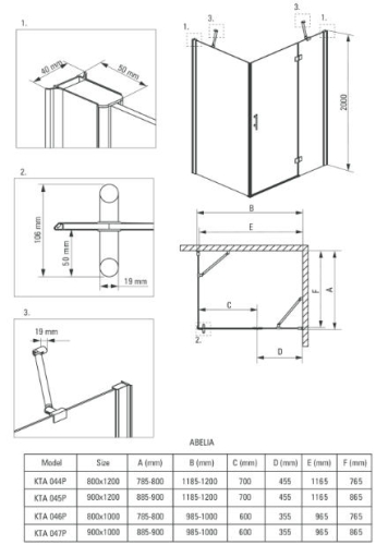 Deante Abelia 90x100 cm zuhanykabin KTA 047P