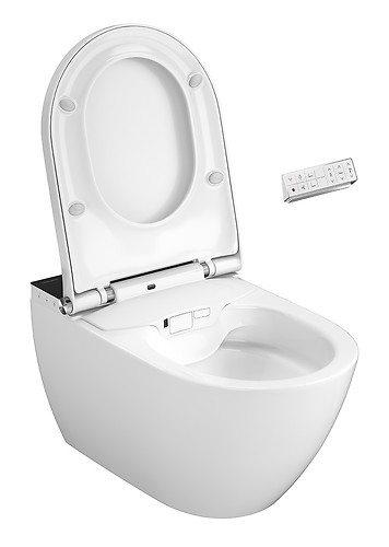 Cersanit (MEISSEN-KERAMIK) Genera Ultimate bidé funkciós ovális okos wc ülőkével, fekete takarópanel S701-514