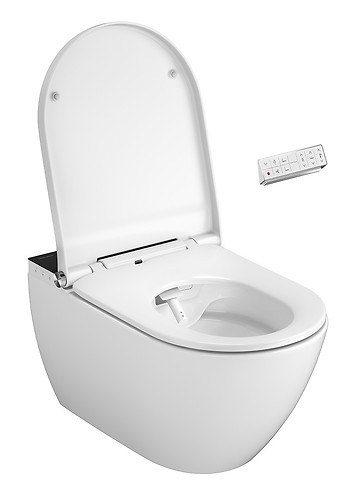 Cersanit (MEISSEN-KERAMIK) Genera Ultimate bidé funkciós ovális okos wc ülőkével, fekete takarópanel S701-514