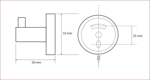 Sapho BEMETA HEMATIT fali fogas, 55x55x50mm (159106022)