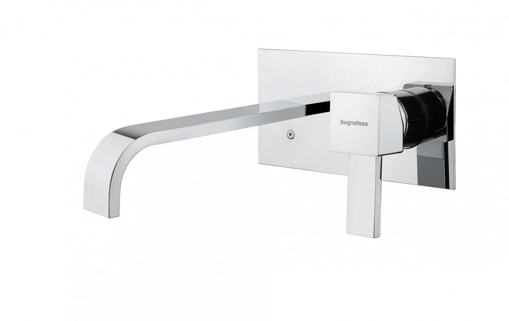 Bugnatese Inside Fal alatti mosdócsaptelep 17 cm törtkifolyóval, klikk-klakk leeresztővel, szálcsiszolt nikkel 9243QSCNS