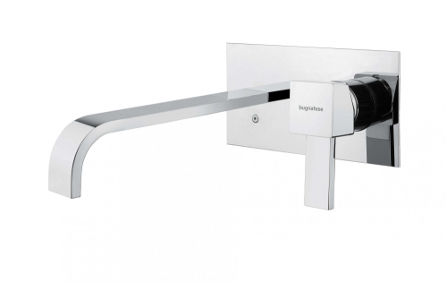 Bugnatese Inside Fal alatti mosdócsaptelep 20 cm törtkifolyóval, klikk-klakk leeresztővel, matt fekete 9247QSCOP