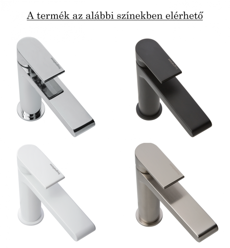 Bugnatese Inside Fal alatti mosdócsaptelep 20 cm törtkifolyóval, klikk-klakk leeresztővel, matt fekete 9247QSCOP