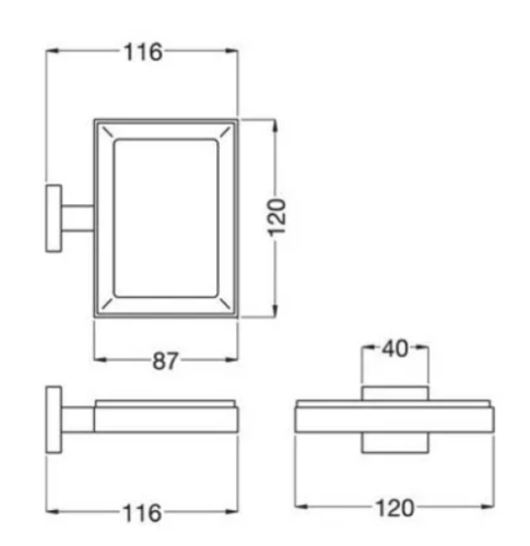 Bugnatese MINIMALISTA QUADRO fali szappantartó fehér kerámiával 22800CR