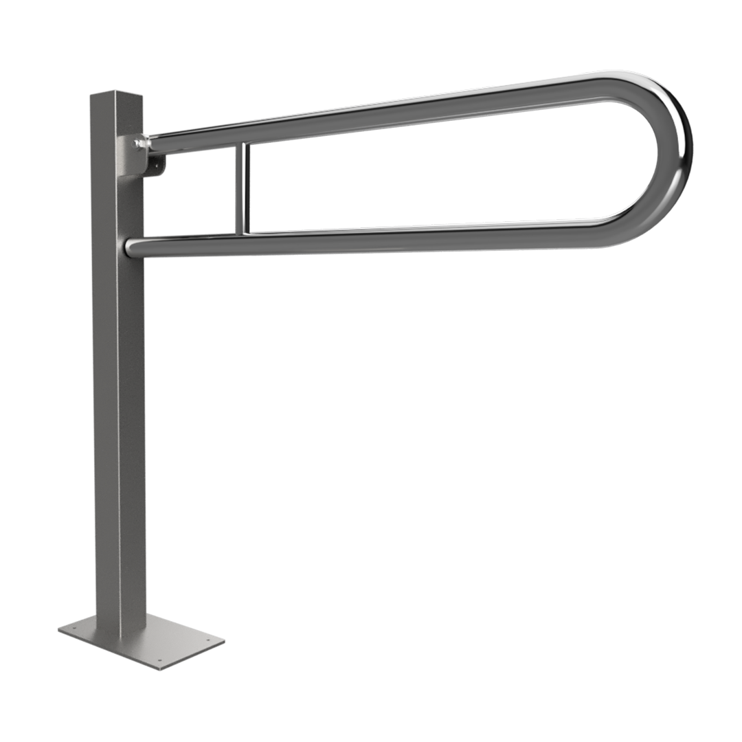 Sapho BEMETA HELP Felhajtható kapaszkodó, U-típus, álló, padlóra szerelhető, 750mm, polírozott 301107301