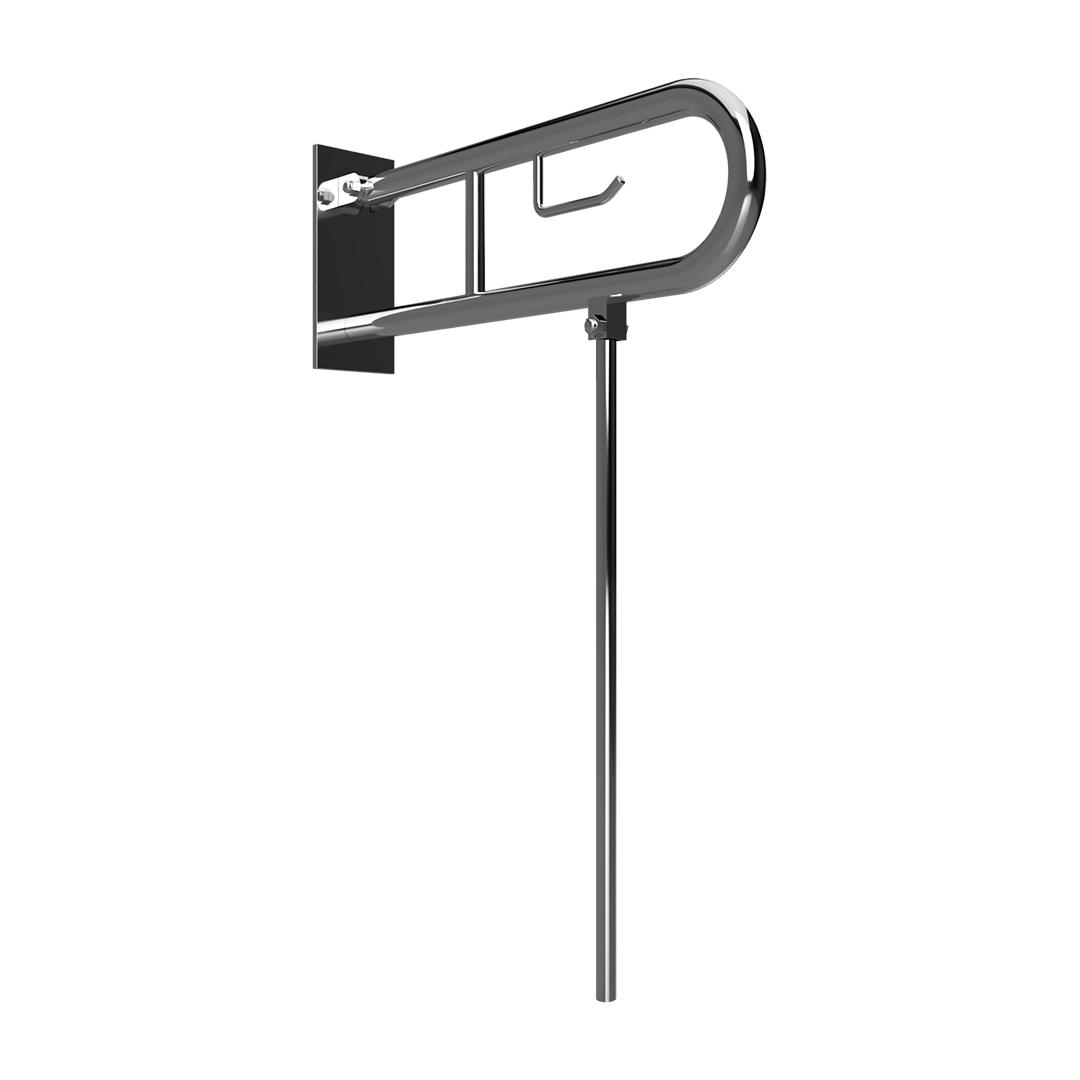 Sapho BEMETA HELP Felhajtható kapaszkodó, U-típus, WC papírtartóval, támasztékkal, takaróval, 813mm, matt 301407282N