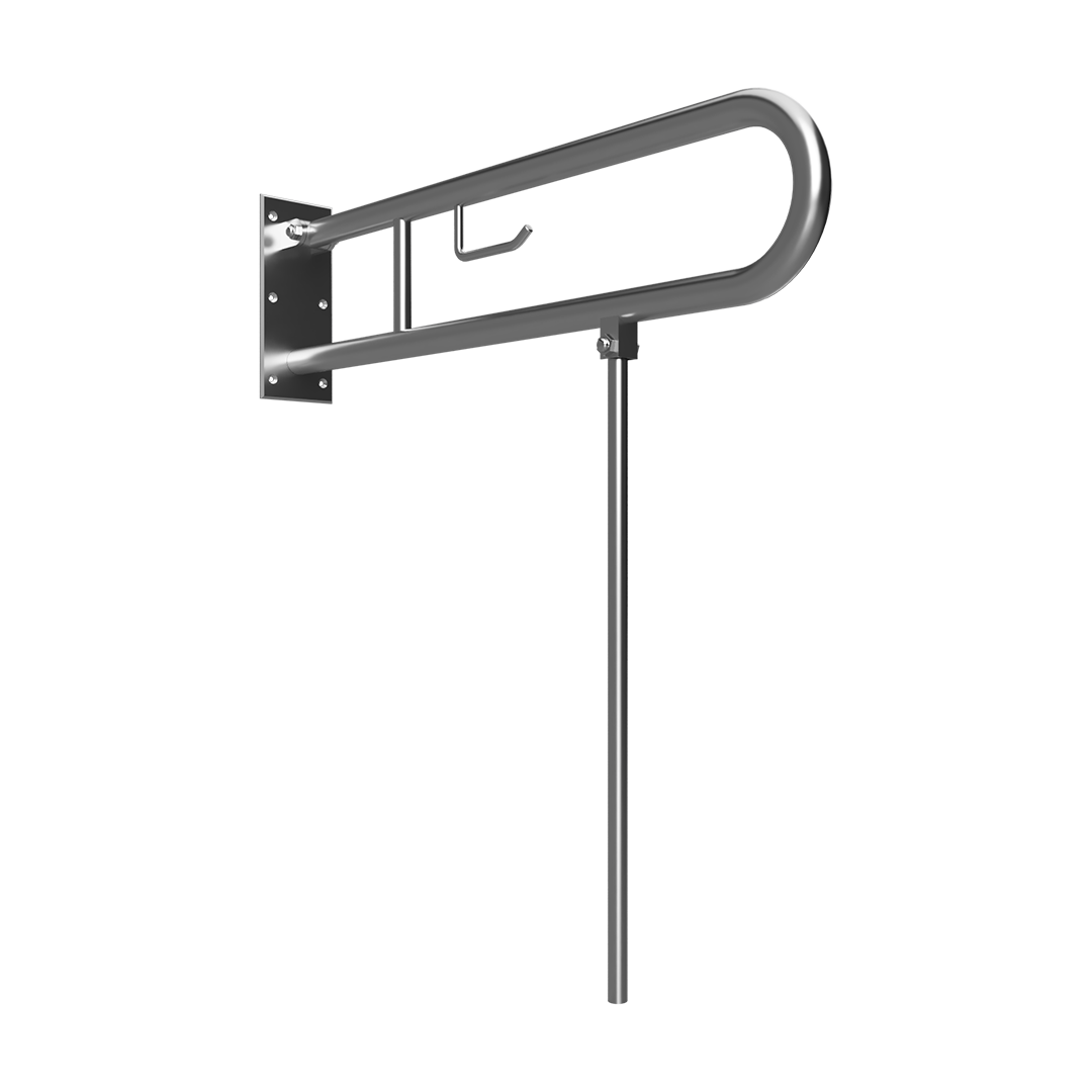 Sapho BEMETA HELP Felhajtható kapaszkodó, U-típus, WC papírtartóval, támasztékkal, 813mm, matt 301102282N