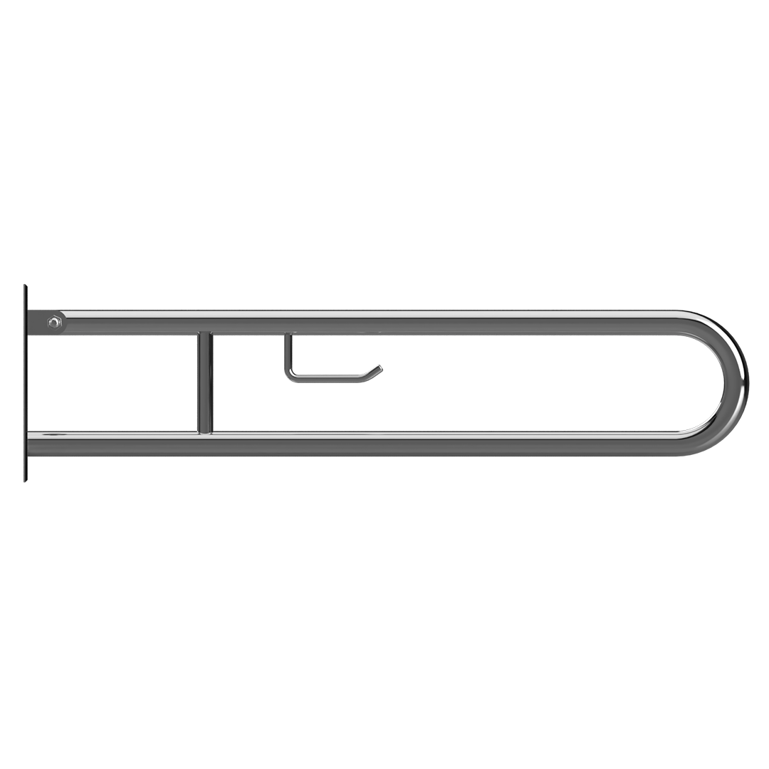 Sapho BEMETA HELP Felhajtható kapaszkodó, U-típus, WC papírtartóval, 750mm, polírozott 301406301