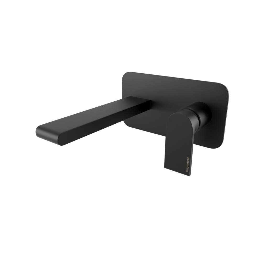 Bugnatese Simple fali mosdócsaptelep 15,5 cm kifolyóval klikk-klakk leeresztővel, matt fekete 6643SCNE