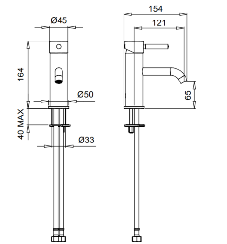 Bugnatese Kobuk Fix mosdócsaptelep 12,5 cm kifolyóval, leeresztő nélkül, króm 2313SCR