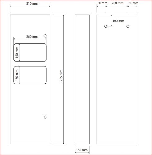 Sapho BEMETA HOTEL Fali törölközőtartó szemetessel, 310x1225x155mm, polírozott 113103052