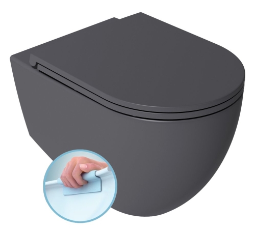 Sapho ISVEA INFINITY RIMLESS fali WC, antracit 10NF02001-2C
