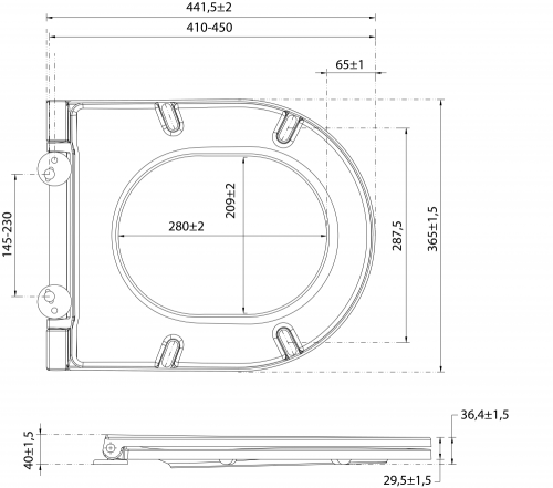 Sapho ISVEA INFINITY SLIM WC-ülőke, soft close, matt fehér 40KF0201I-S