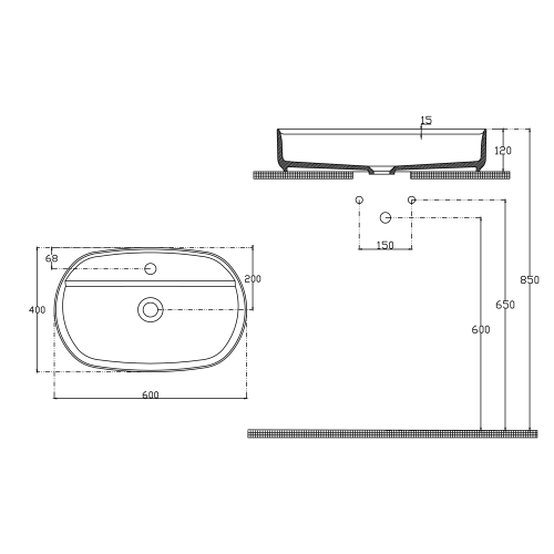 Sapho INFINITY OVAL kerámiamosdó, 60x40cm, fehér 10NF65060