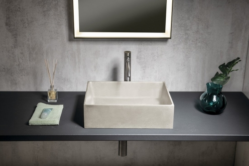 Sapho FORMIGO beton mosdó, 47,5x14x36,5cm, homok FG013