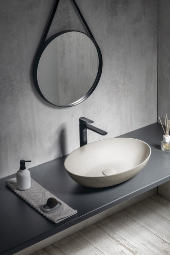 Sapho FORMIGO beton mosdó, 60x14,5x40cm, homok FG023