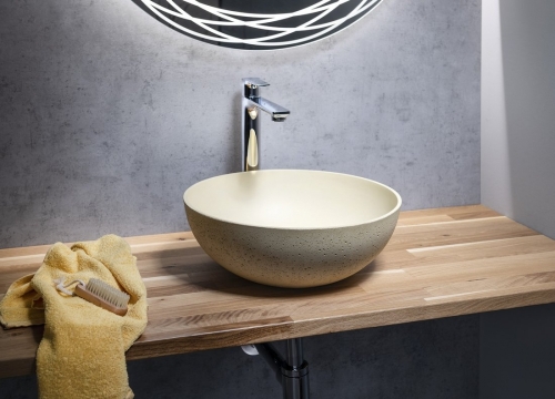Sapho FORMIGO beton mosdó, átm:39cm, sárga FG037