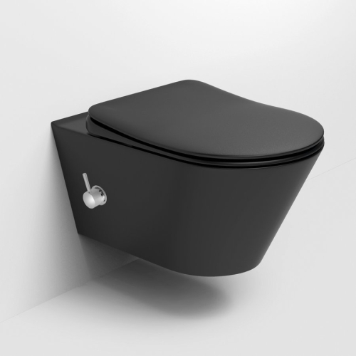 Sapho AVVA RIMLESS fali WC bidézuhannyal, csapteleppel, matt fekete 100315-110