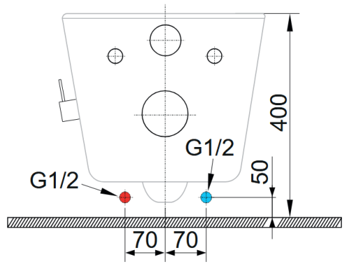 Sapho AVVA RIMLESS fali WC bidézuhannyal, csapteleppel, matt fekete 100315-110