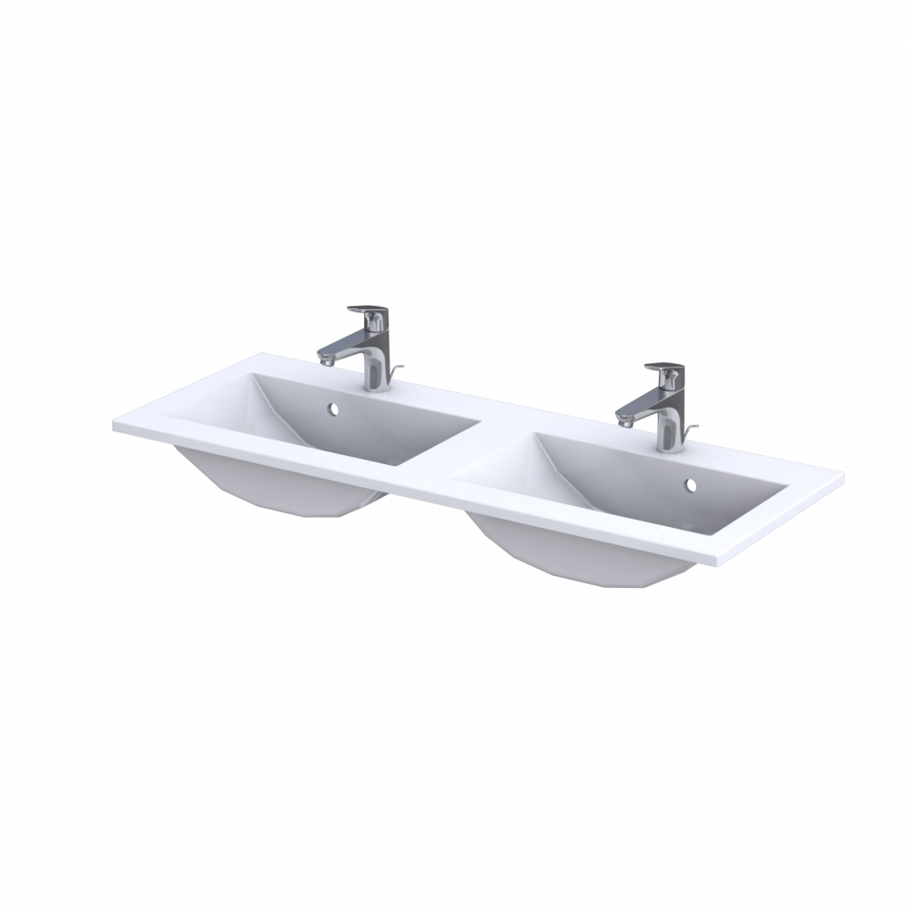 Roltechnik Silver 120x45 cm öntött műmárvány dupla mosdó UME-SI-120-92-D