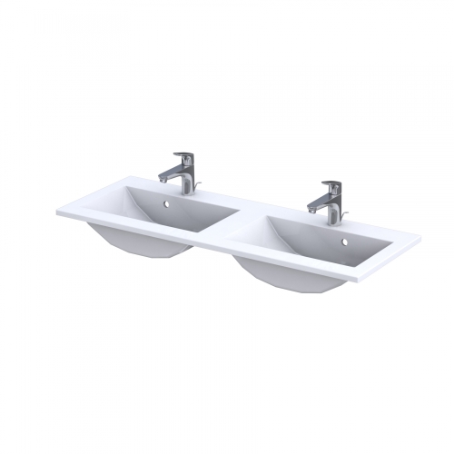 Roltechnik Silver 120x45 cm öntött műmárvány dupla mosdó UME-SI-120-92-D