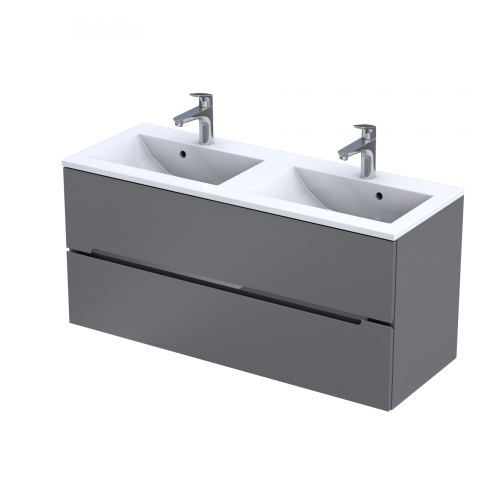 Roltechnik Silver 120x45 cm öntött műmárvány dupla mosdó UME-SI-120-92-D