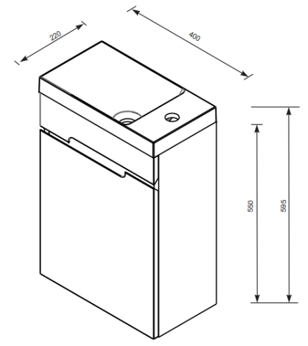 Roltechnik Silver 40 kézmosó szekrénnyel OR33-ZD1D-40-1