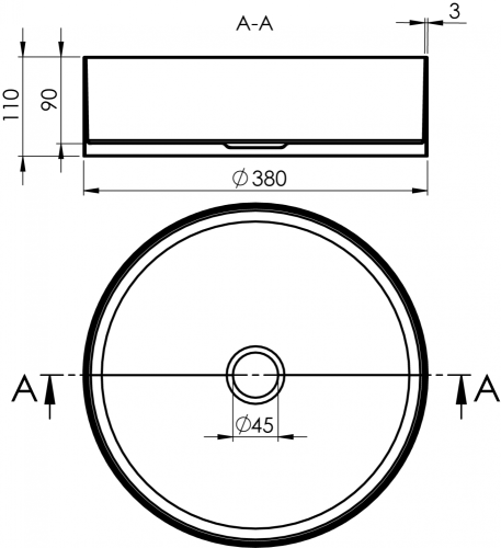 Sapho AURUM 38 cm mosdó klik-klak lefolyóval, szálcsiszolt inox AU401