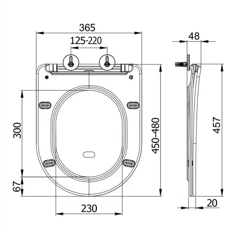 Sapho PACO SLIM Soft Close WC-ülőke, fehér PZS1012