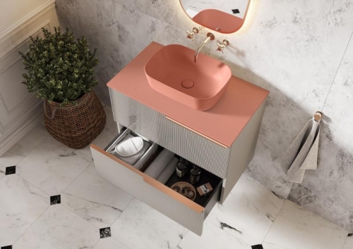 AREZZO design Reni pultra ültethető mosdó terra pink AR-146081