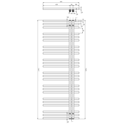 Sapho SOPHINA fürdőszobai radiátor, 600x1647mm, ezüst IR703