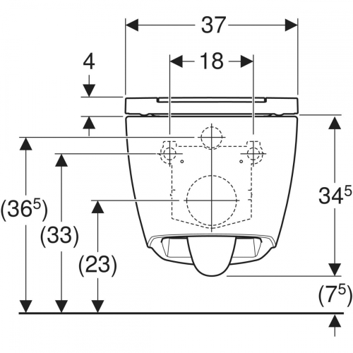 Geberit ONE fali WC-csésze, TurboFlush, WC-ülőkével, mélyöblítésű, 54cm, matt fehér/fényes króm, KeraTect® 500.202.JT.1