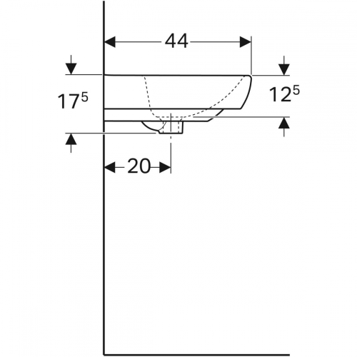 Geberit Selnova Square mosdó, 55x17x44 cm 500.290.01.7