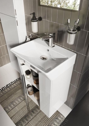 AREZZO design PROVO 60 2 ajtós bútor+mosdó szett, magasfényű fehér AR-168349
