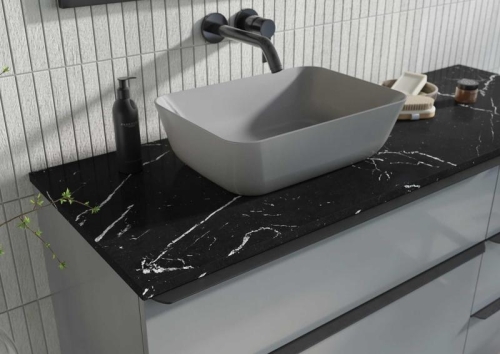 AREZZO design MARQUINA márvány mosdópult 60x46x2 cm, matt fekete AR-167480
