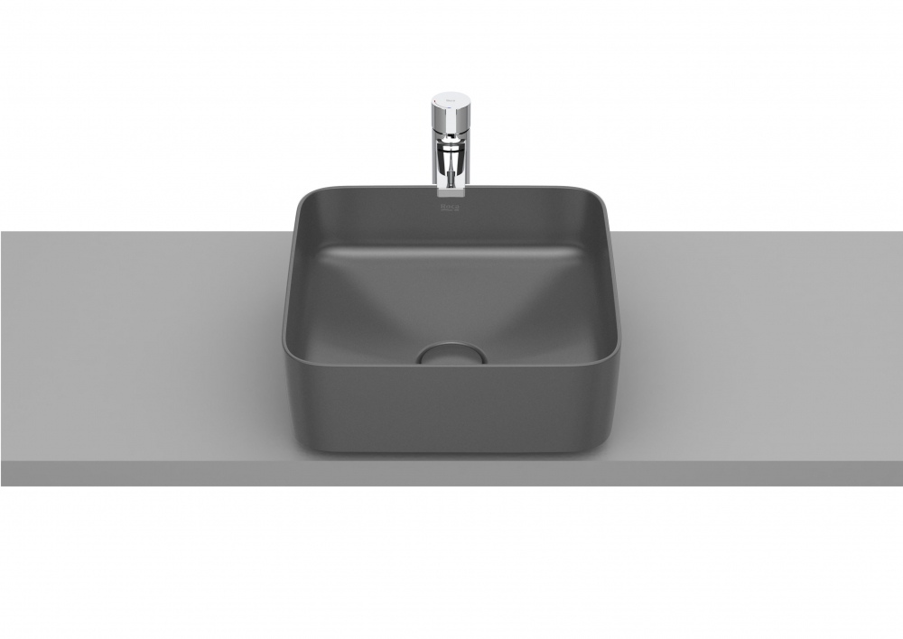 Roca Inspira SQUARE 37x37 cm pultra ültethető FINECERAMIC mosdó onyx A327532640