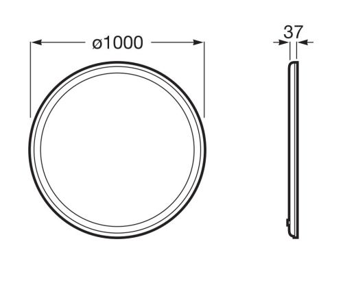 Roca Iridia Round 100 cm tükör LED világítással A812338000