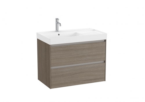 Roca Ona 80 cm fürdőszoba bútor balos mosdóval, sötét szilfa A851692511