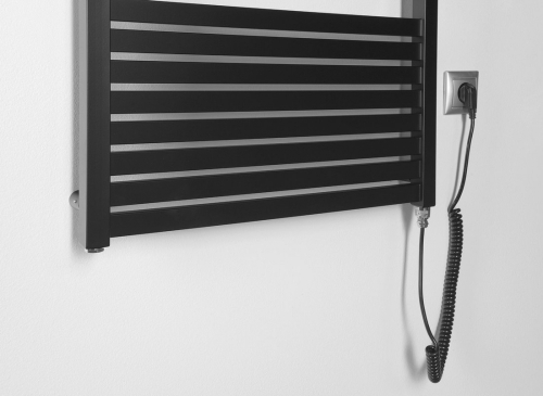 Sapho AQUALINE TONDI-E 450x1690mm elektromos fürdőszobai radiátor, matt fekete DE446T