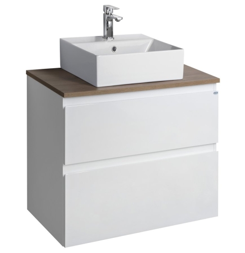 Sapho AQUALINE ALTAIR mosdótartó szekrény pulttal és mosdóval, 67,6cm, fehér/emporio tölgy AI270-01