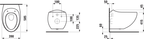 Laufen ILBAGNOALESSI ONE rimless fali wc, matt kávé H8209711880001