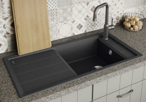 BLANCO Faron XL 6S Silgranit mosogató szűrőkosárral fekete 525896