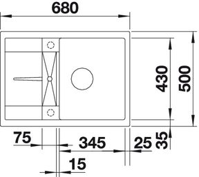 BLANCO METRA 45 S Compact Silgranit mosogató dugókiemelő nélkül, törtfehér 527103