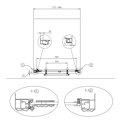 Sapho GELCO ANTIQUE 80 jobbos zuhanyajtó transzparent üveggel, világos bronz GQ1380RCL