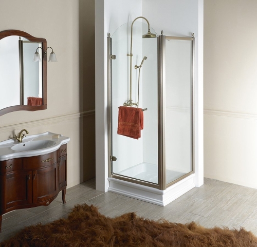 Sapho GELCO ANTIQUE 80 balos zuhanyajtó transzparent üveggel, világos bronz GQ1280LCL