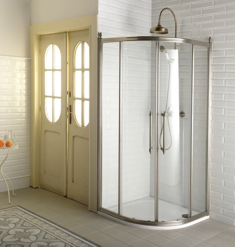 Sapho GELCO ANTIQUE 100x100 íves zuhanykabin transzparent üveggel, bronz GQ5210C