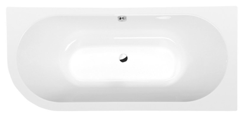 Sapho POLYSAN VIVA R MONOLITH 170x75x60cm asszimetrikus kád, fekete/fehér 78119MB